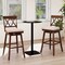 Costway 29" Bar Stool Wooden Chair Set of 1/2/3/4 with Contoured Backrest Swivel Padded Seat Oak